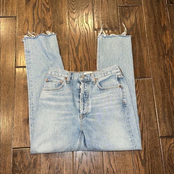Agolde Riley cut Denim Jeans in Light Blue size 26 - Picture 8 of 12
